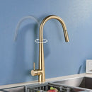 GobekUsa Gold Swivel Kitchen Faucet with Pull Down Sprayer