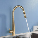 GobekUsa Gold Swivel Kitchen Faucet with Pull Down Sprayer