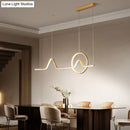 GobekUsa Sleek Island Light Fixture with Minimalistic Curves - Metallic Suspension Lighting for Living Room