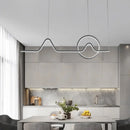 GobekUsa Sleek Island Light Fixture with Minimalistic Curves - Metallic Suspension Lighting for Living Room