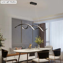 GobekUsa Sleek LED Dining Room Chandelier - Twisted Aluminium Simplicity Island Light