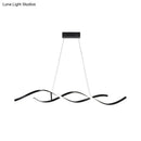 GobekUsa Sleek LED Dining Room Chandelier - Twisted Aluminium Simplicity Island Light