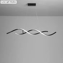 GobekUsa Sleek LED Dining Room Chandelier - Twisted Aluminium Simplicity Island Light