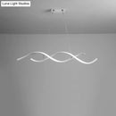 GobekUsa Sleek LED Dining Room Chandelier - Twisted Aluminium Simplicity Island Light