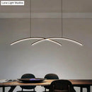 GobekUsa Sleek LED Island Light Fixture for Dining Room - Metal Line Art Hanging Light