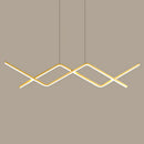 GobekUsa Sleek LED Island Light Fixture for Dining Room - Metal Line Art Hanging Light
