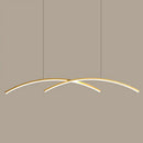 GobekUsa Sleek LED Island Light Fixture for Dining Room - Metal Line Art Hanging Light