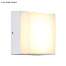 GobekUsa Sleek Metal and Acrylic Wall Sconce: Simplistic Round/Square Shade with Warm/White LED Lighting for Hallways (White)