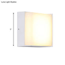 GobekUsa Sleek Metal and Acrylic Wall Sconce: Simplistic Round/Square Shade with Warm/White LED Lighting for Hallways (White)