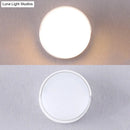 GobekUsa Sleek Metal and Acrylic Wall Sconce: Simplistic Round/Square Shade with Warm/White LED Lighting for Hallways (White)