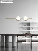 GobekUsa Sleek Metal Island Pendant - Elegant Glass Ceiling Light for Dining Table