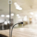 GobekUsa Sleek Metal Round USB Mirror Lamp with Portable LED Fill Lighting and Flexible Arm, Simplicity Black/White Finish