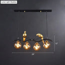 GobekUsa Sleek Postmodern Glass Pendant Light with Twig and Bird Deco - 4-Bulb Ceiling Hanging Fixture