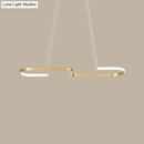 GobekUsa Sleek Ring and Curve Dining Room Pendant Light with LED Ceiling Mount – Minimalistic Metal Simplicity
