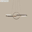 GobekUsa Sleek Ring and Curve Dining Room Pendant Light with LED Ceiling Mount – Minimalistic Metal Simplicity