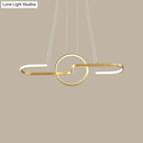 GobekUsa Sleek Ring and Curve Dining Room Pendant Light with LED Ceiling Mount – Minimalistic Metal Simplicity