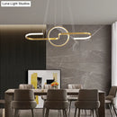 GobekUsa Sleek Ring and Curve Dining Room Pendant Light with LED Ceiling Mount – Minimalistic Metal Simplicity