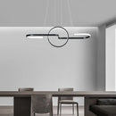 GobekUsa Sleek Ring and Curve Dining Room Pendant Light with LED Ceiling Mount – Minimalistic Metal Simplicity