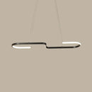 GobekUsa Sleek Ring and Curve Dining Room Pendant Light with LED Ceiling Mount – Minimalistic Metal Simplicity