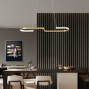 GobekUsa Sleek Ring and Curve Dining Room Pendant Light with LED Ceiling Mount – Minimalistic Metal Simplicity