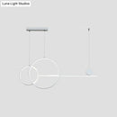 GobekUsa Sleek Ring and Linear LED Hanging Lamp: Minimalistic Metal Chandelier for Dining Rooms and Islands