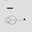 GobekUsa Sleek Ring and Linear LED Hanging Lamp: Minimalistic Metal Chandelier for Dining Rooms and Islands