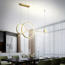 GobekUsa Sleek Ring and Linear LED Hanging Lamp: Minimalistic Metal Chandelier for Dining Rooms and Islands
