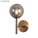 GobekUsa Sleek Round Wall Lighting: Simplicity Glass Bedside Sconce Light with Pencil Arm - Red/Green/Amber (1 Bulb Fix)