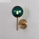 GobekUsa Sleek Round Wall Lighting: Simplicity Glass Bedside Sconce Light with Pencil Arm - Red/Green/Amber (1 Bulb Fix)