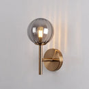 GobekUsa Sleek Round Wall Lighting: Simplicity Glass Bedside Sconce Light with Pencil Arm - Red/Green/Amber (1 Bulb Fix)