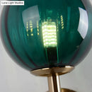 GobekUsa Sleek Round Wall Lighting: Simplicity Glass Bedside Sconce Light with Pencil Arm - Red/Green/Amber (1 Bulb Fix)
