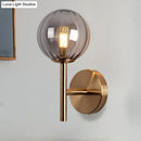 GobekUsa Sleek Round Wall Lighting: Simplicity Glass Bedside Sconce Light with Pencil Arm - Red/Green/Amber (1 Bulb Fix)