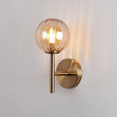 GobekUsa Sleek Round Wall Lighting: Simplicity Glass Bedside Sconce Light with Pencil Arm - Red/Green/Amber (1 Bulb Fix)