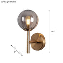 GobekUsa Sleek Round Wall Lighting: Simplicity Glass Bedside Sconce Light with Pencil Arm - Red/Green/Amber (1 Bulb Fix)