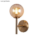 GobekUsa Sleek Round Wall Lighting: Simplicity Glass Bedside Sconce Light with Pencil Arm - Red/Green/Amber (1 Bulb Fix)