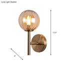 GobekUsa Sleek Round Wall Lighting: Simplicity Glass Bedside Sconce Light with Pencil Arm - Red/Green/Amber (1 Bulb Fix)