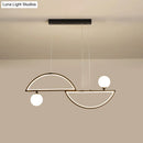 GobekUsa Sleek Semi-Circle Island Light Fixture with LED and Opal Glass Shade for Dining Room