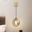 GobekUsa Sleek Silver Glass Ball Wall Hanging Lamp with Brass Mount - Perfect Bedroom Lighting Solution