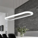GobekUsa Sleek Silver LED Office Island Ceiling Light - Acrylic Pendulum Design