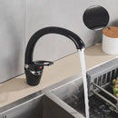 GobekUsa Black Single Handle Kitchen Faucet - Hot and Cold Water Mixer