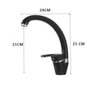 GobekUsa Black Single Handle Kitchen Faucet - Hot and Cold Water Mixer