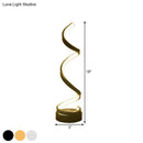 GobekUsa Sleek Spiral Ribbon Metal Table Lamp: Simplicity Black/White/Gold LED Task Lighting with Circle Pedestal in Warm/White Light
