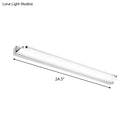 GobekUsa Sleek Stainless Steel Chrome LED Sconce - Rectangular Wall Vanity Light Fixture (16.5"/20.5"/24.5") with Rounded Corner, Warm/White Light