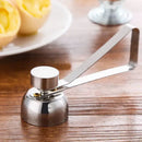 Sleek stainless steel egg topper set kitchen cutter and scissors by Decorbites