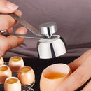 Sleek stainless steel egg topper set kitchen cutter and scissors by Decorbites