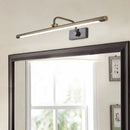 GobekUsa Sleek Tube LED Vanity Wall Light: Metallic Black & Gold Wall Mounted Lamp with Swing Arm