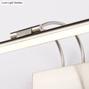 GobekUsa Sleek Tube Vanity Wall Light - Metal, LED Bathroom Sconce in Nickel/Brushed Brass - 18"/21.5" Width - Warm/White Lighting