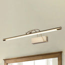 GobekUsa Sleek Tube Vanity Wall Light - Metal, LED Bathroom Sconce in Nickel/Brushed Brass - 18"/21.5" Width - Warm/White Lighting