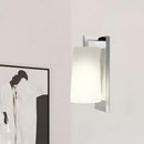 GobekUsa Sleek White Sconce with Chrome Arm - Fabric Wall Lighting for Simplistic Illumination