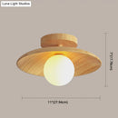 GobekUsa Sleek Wooden Ceiling Light - Mini Semi Flush Mount Hallway Lamp